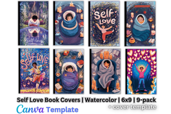9 Self Love Book Covers Canva Template: Design & Publish