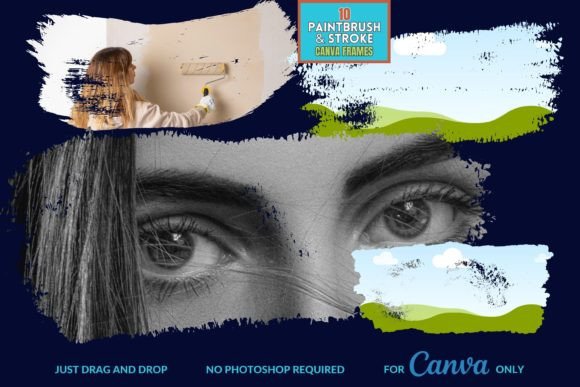 Artistic Brush Stroke Canva Frames for Dynamic Designs