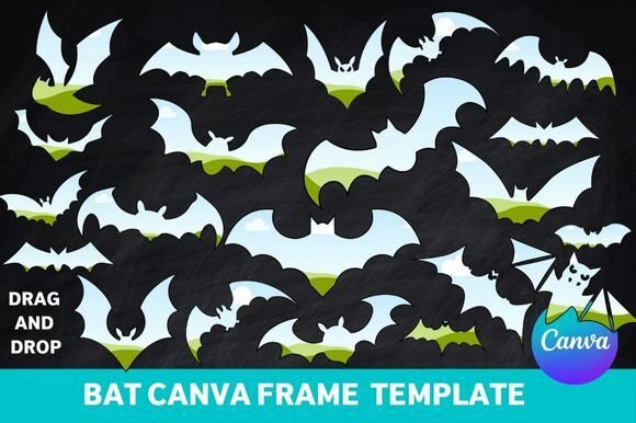 Bats Canva Frame Template: Spooky Halloween Design Ideas