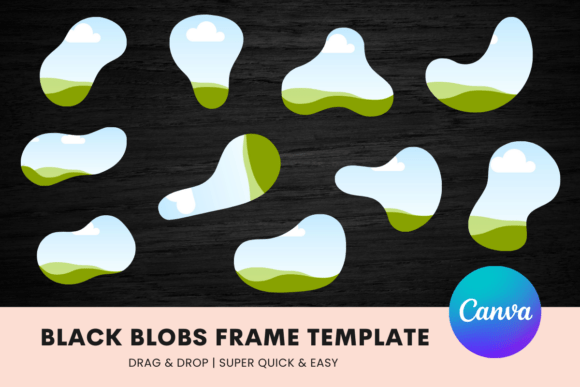 Black Blobs Frame Template: Bold and Modern Visuals