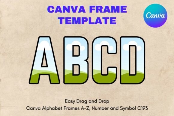 Canva Letters Frame Alphabet Template193: A Modern Design Asset