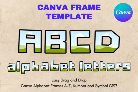 Canva Letters Frame Alphabet Template197: A Modern Asset