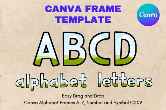 Canva Letters Frame Alphabet Template209: A Creative Design Asset