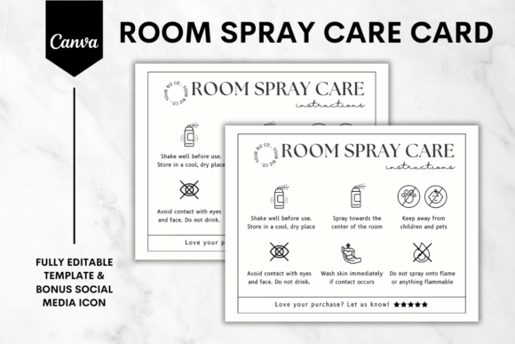 Elevate Your Brand with Room Spray Care Card Canva Template 2