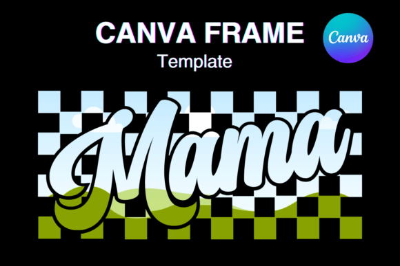 Groovy Mama Retro Canva Frame Template3: Instant 70s Flair