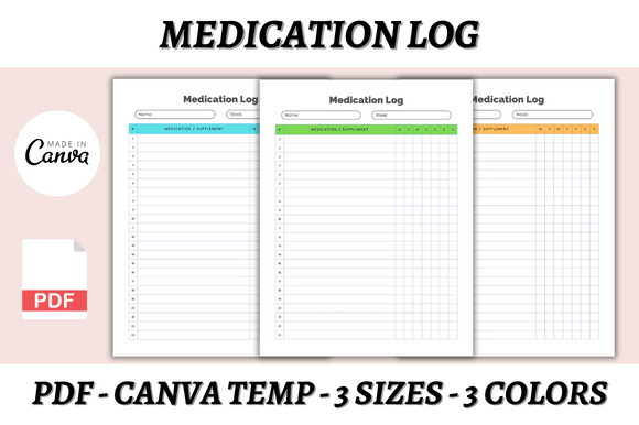 Organize Wellness with a Medication Log Canva Template