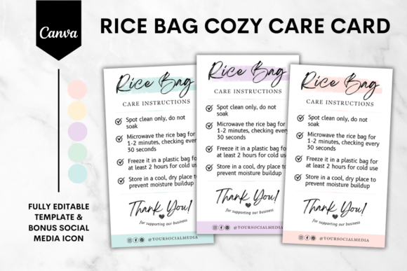 Rice Bag Care Card Canva Template 1: Elevate Your Brand