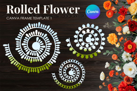 Rolled Paper Flower Canva Frame_1: A Digital Crafting Essential