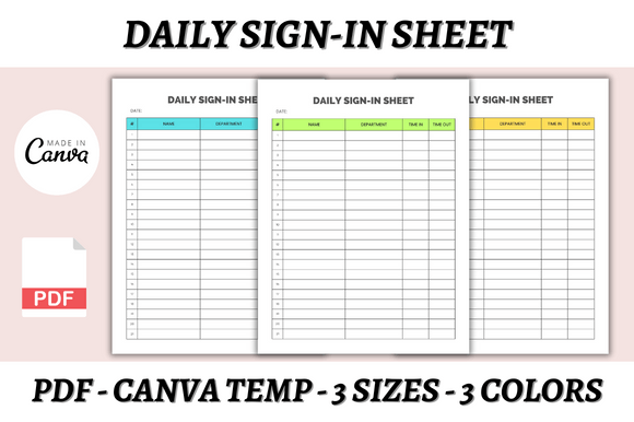 Streamline Your Workflow with a Daily Sign-in Sheet Canva Template