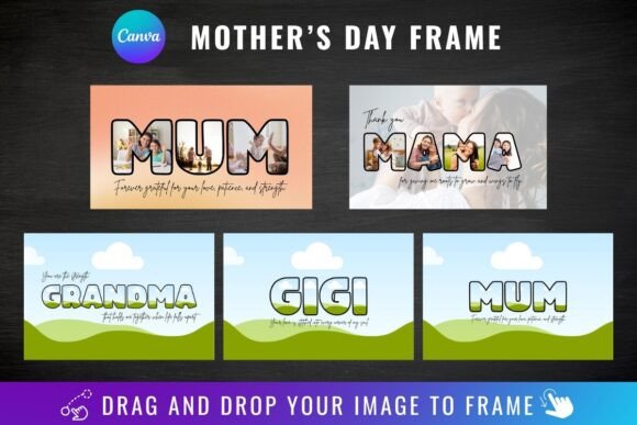 Stylish Mama Photo Frame Canva Template Design