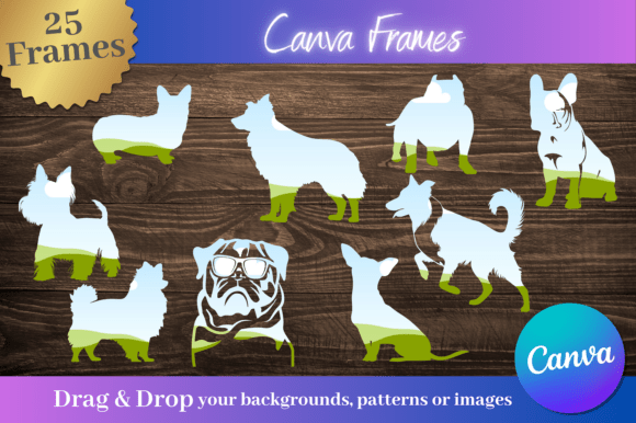 Unleash Creativity with 25 Dog Silhouette Canva Frames