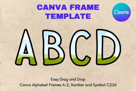 Unlock Custom Typography with Canva Letters Frame Alphabet Template226